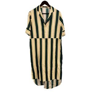 Scotch & Soda Striped Shirt Dress Short Sleeve Multicolor Size L